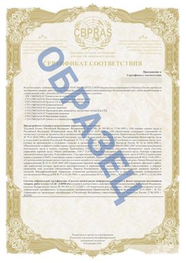 Образец Приложение к СТО 01.064.00220722.2-2020 Голицыно Сертификат СТО 01.064.00220722.2-2020 